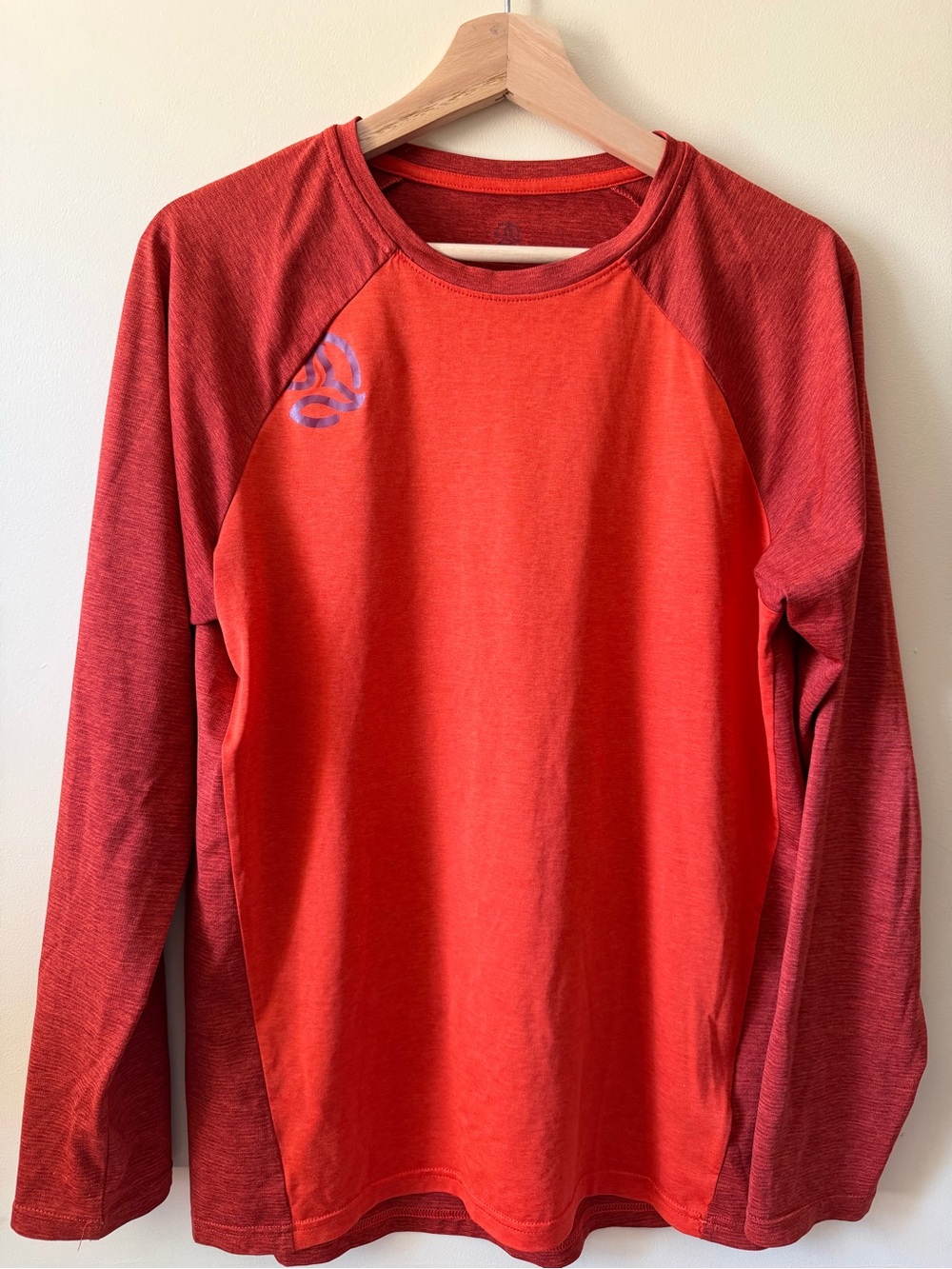 Ternua Long-Sleeve Raglan Performance Top - Orange and Red